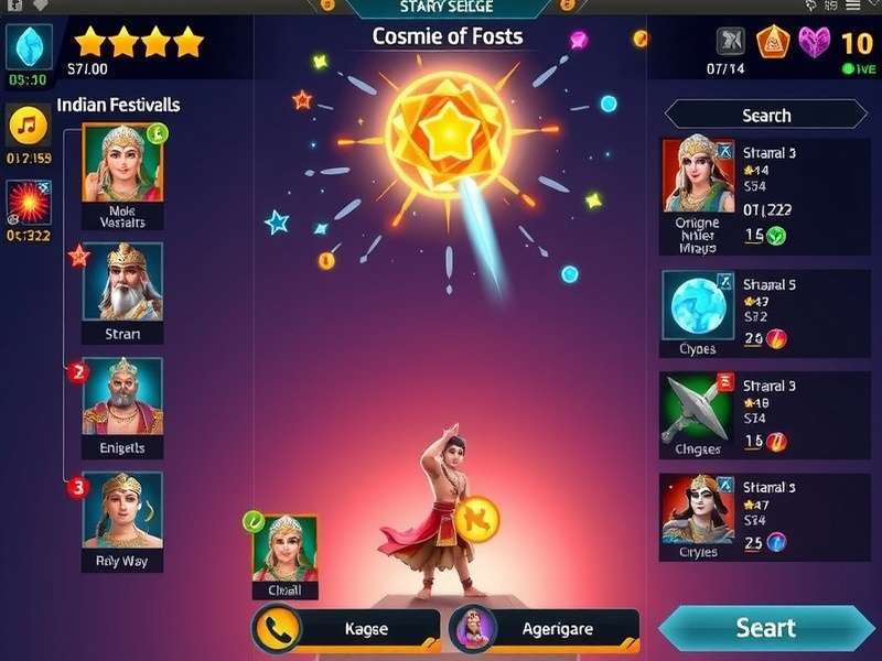 Starry Siege Saga character selection screen